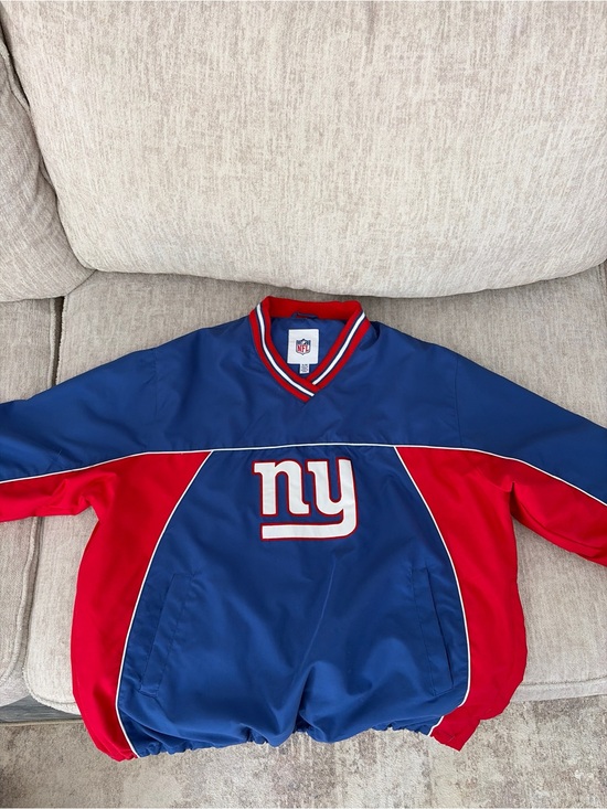 NFL Other - Vintage NFL New York Giants Blue/Red Pullover Windbreaker Jacket Men's XL